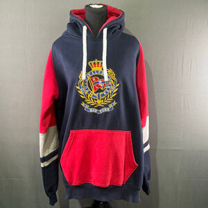 Polo Ralph Lauren Hoodie Men 2XL Nautical Crest Color Block Heritage Preppy Navy